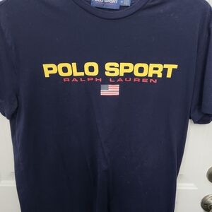 Polo by Ralph Lauren Navy Tee with Yellow Logo